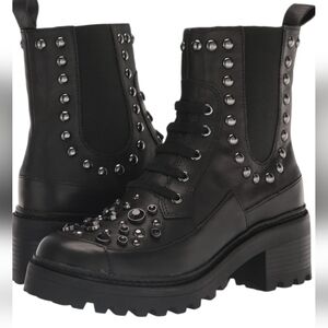 Karl Lagerfeld Paris  Breck Studded Black Ankle Boots Size 7